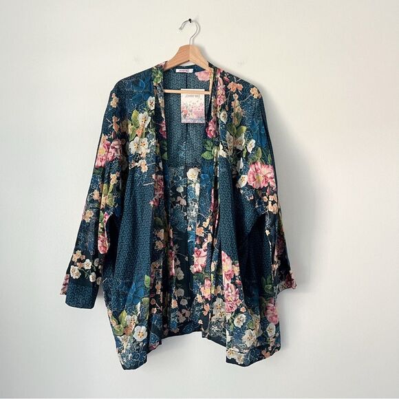 Johnny Was Cardi Timmie Print Floral Kimono Top NEW Plus Size 2X - Picture 2 of 11